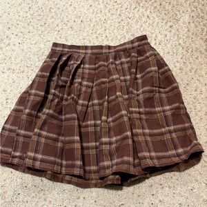 Plaid Brown Skirt